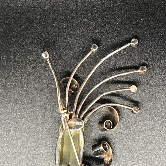 Art Deco Sterling Silver Yellow Brooch ? CORO Trifari - Picture 3 of 4